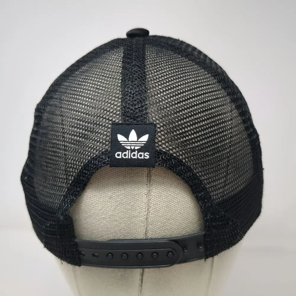 Adidas Trucker Hat White Black One Size Mesh All Over Trefoil Logo Snapback